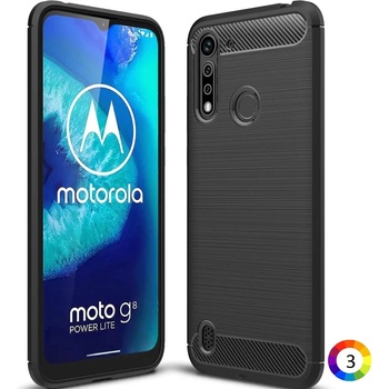 Motorola Moto G8 Power Lite Удароустойчев Carbon Fiber Калъф и Протектор