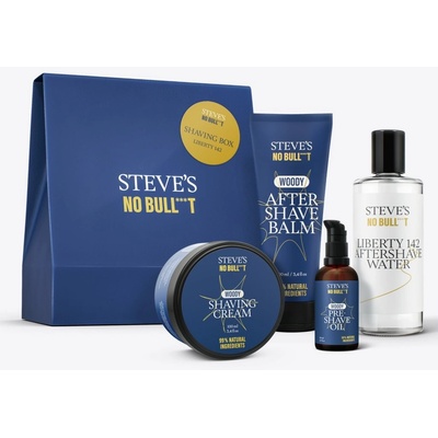 Steves No Bull***t Sandalwood krém na holení 100 ml + olej před holením 50 ml + balzám po holení 100 ml + Liberty 142 voda po holení 100 ml