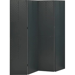 vidaXL Параван за стая, 4 панела, антрацит, 160x180 см, стомана (335900)