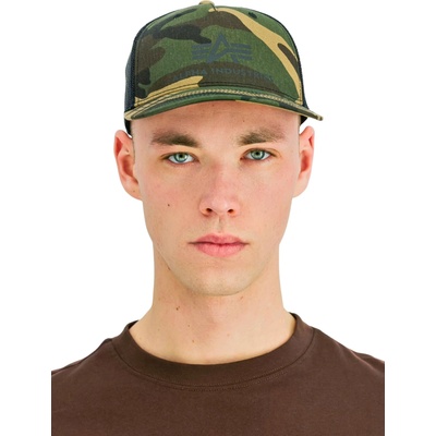Alpha Industries Basic Trucker Cap Camo woodl camo 65 ružová