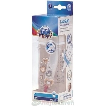 Canpol babies Fľaša sa širokým hrdlom Newborn baby 240ml béžová