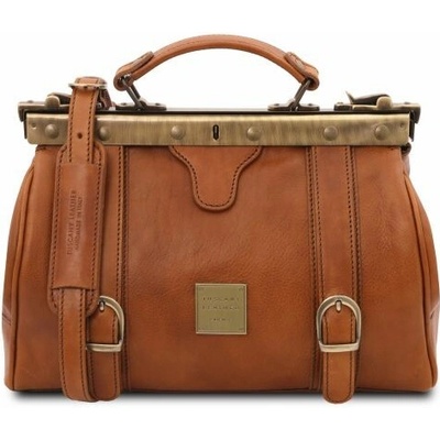 Tuscany Leather taška Doctor Gladstone s prednými remienkami Monalisa Hnedá