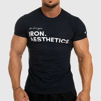 Pánske fitness tričko Iron Aesthetics Be Stronger čierne