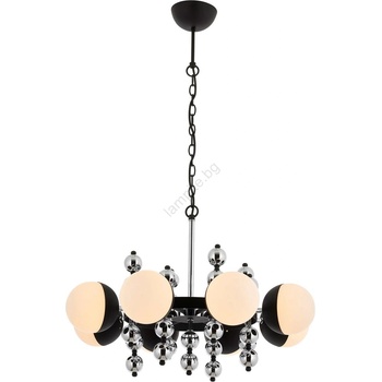 ASIR GROUP Polилей на верига DAISY 8xE27/40W/230V черен/лъскав хром (AS2494)