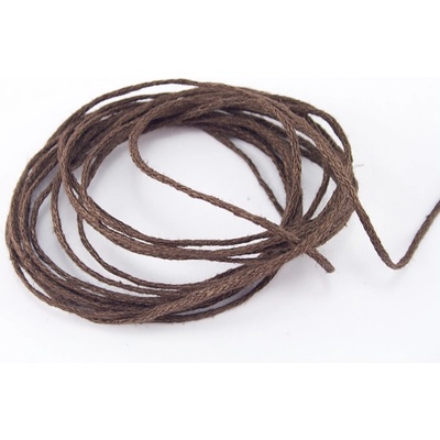 Bavlnená odevná šnúra - hnedá - priemer 0,15 cm