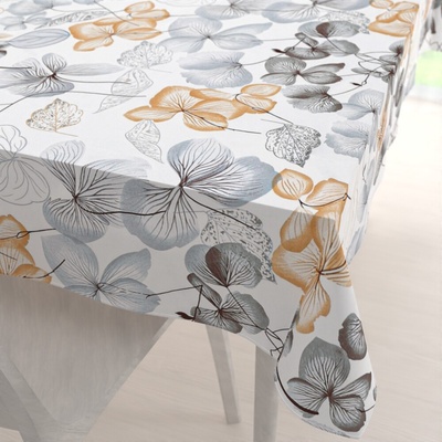 Biante bavlna obdĺžnikový obrus Sandra SA-367 Sivo-oranžové kvety na bielom 50x100 cm