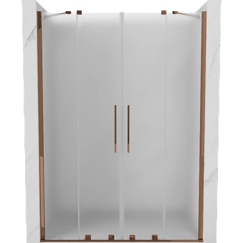 Mexen Velar Duo плъзгаща се душ кабина 150 см, мразовито стъкло, розово злато - 871-150-000-32-60 (871-150-000-32-60)