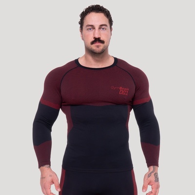 GymBeam Безшевна блуза с дълъг ръкав OG1 Black/Red L