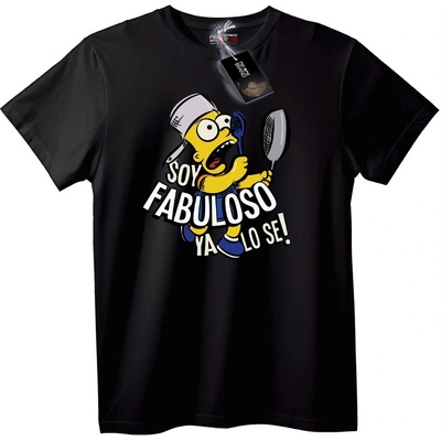 NOONEBRAND Тениска Simpsons Забавен Готвач - 2XL, Black