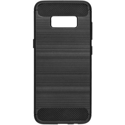 Forcell Противоударен Силиконов Калъф за Samsung S9, Forcell Carbon Case, Черен (5901737890597)