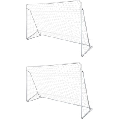 vidaXL Футболни врати с мрежи, стомана, 2 бр, 240x90x150 см (276045)