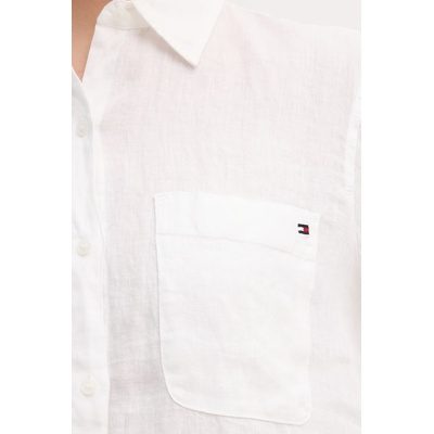 Tommy Hilfiger риза дамска от лен (WW0WW48925)