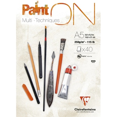 Clairefontaine Blok Paint on White A5, 40 listov 250 g