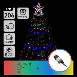 Aigostar - LED RGBY Външна коледна украса 206xLED/6W/230V 2m IP44 (AI2239)