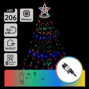 Aigostar - LED RGBY Външна коледна украса 206xLED/6W/230V 2m IP44 (AI2239)