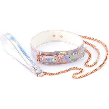 Image 1 of NS Novelties Cosmo Bondage Collar & Leash Rainbow