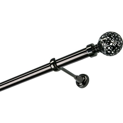 OK-GarnýžeCY Garnýž kovová jednořadá 25mm Koule retro onyx 320 cm do stěny / na tunýlek - bez kroužků