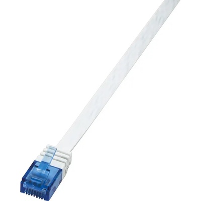 LogiLink Patch Cable SlimLine, плосък, Cat. 6, U/UTP, бял, 2 м