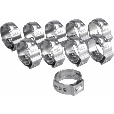Spona na 1/4" pneumatickú hadicu, 10ks, ⌀11.3mm - 13.8mm, antikoro, EXTOL PREMIUM