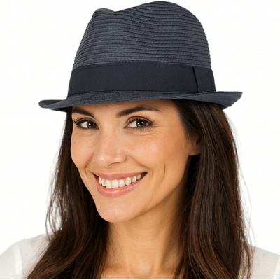 Fiebig since 1903 Nemačkavý letní modrý klobouk Trilby od Fiebig