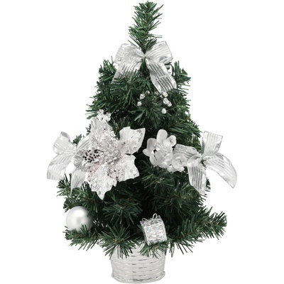 CHOMIK VIANOČNÝ STROMČEK 40 CM STRIEBORNÝ *2248