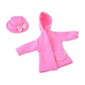 Jokomisiada Pink doll clothes set for 36-40 cm doll: Dress, Coat, Hat ZA5839