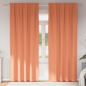 Pure Line Home Плътни завеси в цвят теракота с комбиниран перделък, 2 бр. , 140 x 245 см