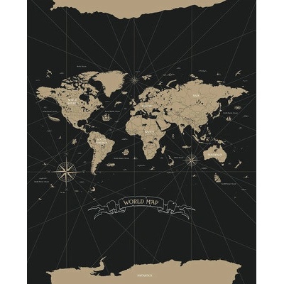103419202 Vliesový panel Mapa světa 200x310 cm
