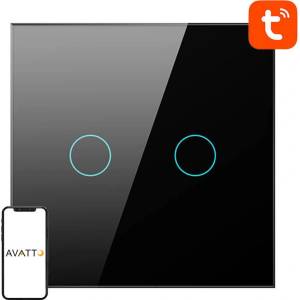 AVATTO Смарт ключ Avatto TS02-EU-B2 WiFi, 2-бутонен, черен (TS02-EU-B2)