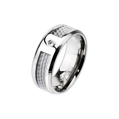 Spikes USA Pánský titanový prsten s karbonem TT1033