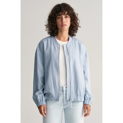 GANT LINEN BLEND BOMBER JACKET modrá