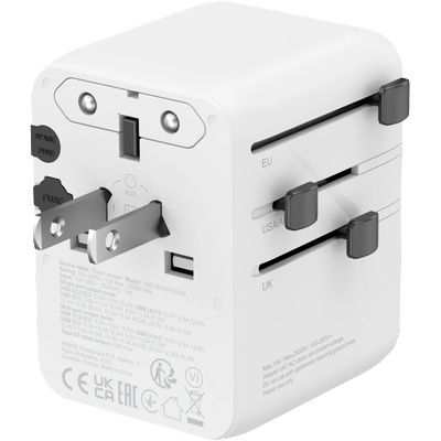 CANYON Travel Adapter OnTour 70 EU/UK/US/AUS 70W White (CNS-TA70W1006W)