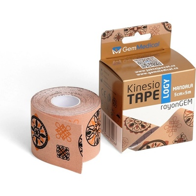 RayonGEM Kinesiology Tejp hedvábně jemný mandala 5 cm x 5 m