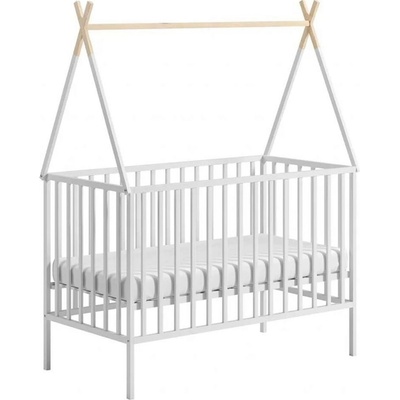 NEW BABY Detská buková postieľka 120x60 cm biela Teepee