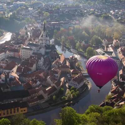 Let balónem nad Českým Krumlovem