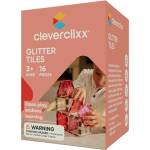 Cleverclixx Магнитен строителен комплект Glitter Tiles Pack Transparent - розова - 16 бр (CLEVER_CC-1029)