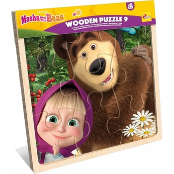 Lisciani Дървен пъзел Lisciani - Маша и Мечока, 9 части (LI111251)