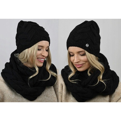Fashionweek Dámská souprava čepice a šály ZIZI-K9 Černá