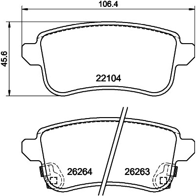 Sada brzdových platničiek, vždy 4 kusy v sade HELLA 8DB 355 040-811 (8DB355040811)