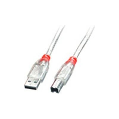 Lindy 41754 USB 2.0, Typ A/B, transparentní, 3m
