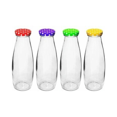 Kinekus Fľaška na sirup / šťavu TO48, 480ml, číre sklo, viečko bodky, balenie 6 ks