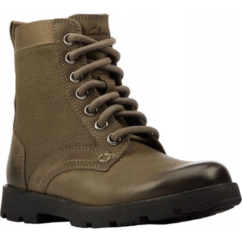 Clarks dětské kožené boty na zip zelené