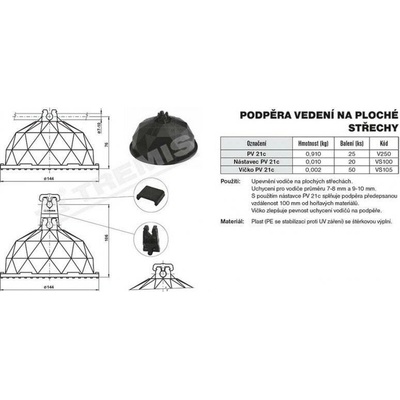 TREMIS Nástavec PV 21c, materiál:plast VS100