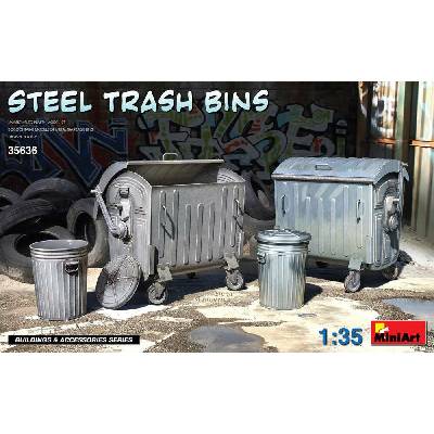 MiniArt Steel Trash Bins 1:35