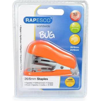 Rapesco Телбод Bug, 26/6, за 12 листа, оранжев, с включени т (1055120008)