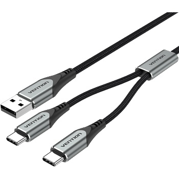Vention USB-A/M - 2USB-C/M, 0, 5m, (3A, 60W), кабел
