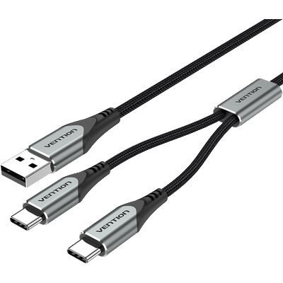 Vention USB-A/M - 2USB-C/M, 0, 5m, (3A, 60W), кабел