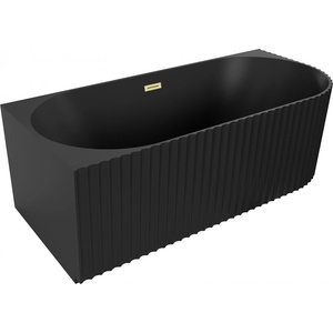 Mexen Gia висока свободностояща ъглова вана, оребрена, лява 150 x 75 см, черен (52701507571L-55)
