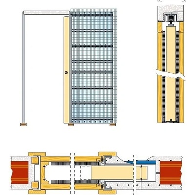 Pouzdro pro posuvné dveře Eclisse do ZDI 125mm jednokřídlé pro dveře 60cm