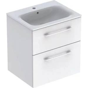 Geberit Комплект стенен шкаф с мивка Geberit Selnova с 2 чекмеджета, бял, 60 см (501.236.00.1)